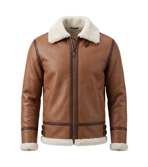 TONY BACKER Lammy Coat - Shearling jacket - Bruin