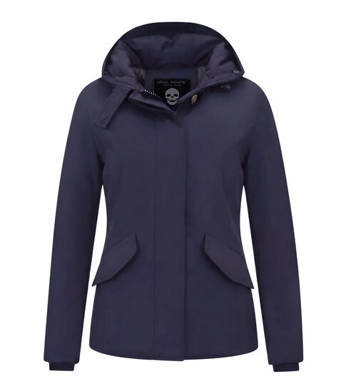 MATOGLA Korte jas Vrouwen met Capuchon - 5898 - Blauw
