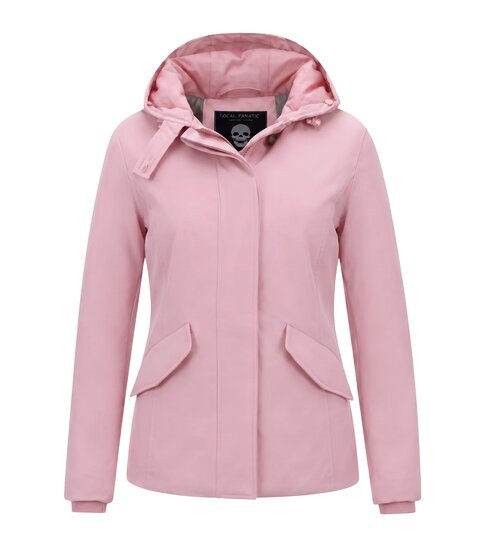MATOGLA Korte Dames Winterjas Getailleerd – Roze