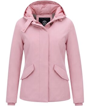 MATOGLA Korte Dames Winterjas Getailleerd – Roze