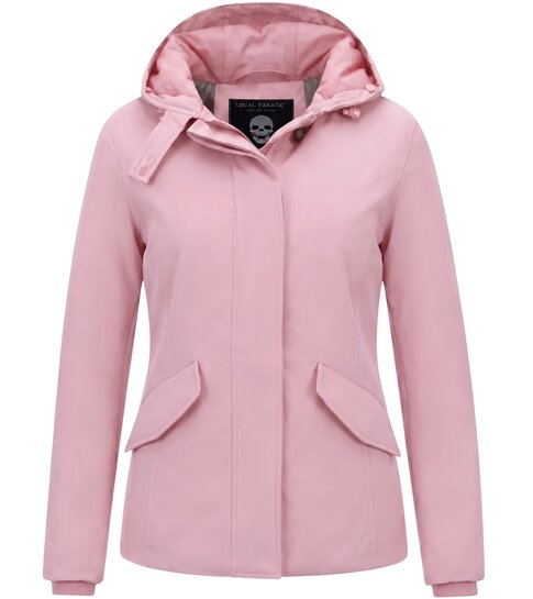 MATOGLA Korte Dames Winterjas Getailleerd – Roze