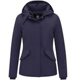 MATOGLA Kort Gewatteerde Jas Dames Getailleerd –5897 - Blauw