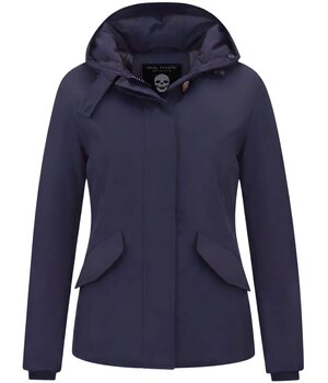 MATOGLA Kort Gewatteerde Jas Dames Getailleerd –5897 - Blauw