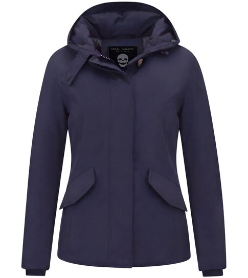 MATOGLA Kort Gewatteerde Jas Dames Getailleerd –5897 - Blauw