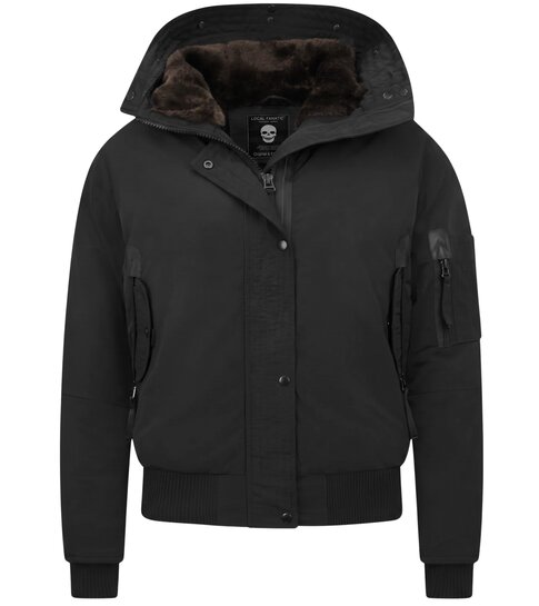 Gentile Bellini Gewatteerde Jas Dames Kort met Capuchon - 8815 - Zwart