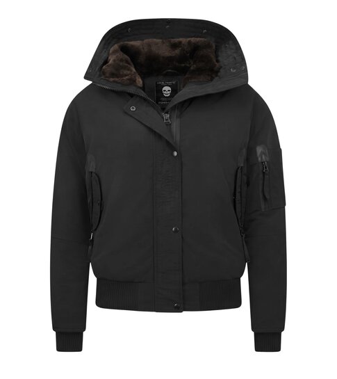 Gentile Bellini Gewatteerde Jas Dames Kort met Capuchon - 8815 - Zwart