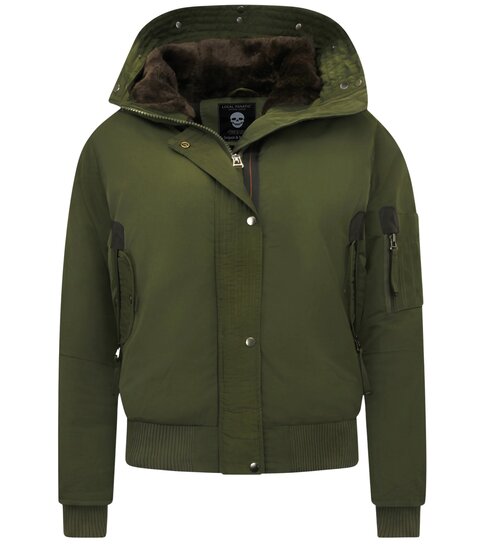 Gentile Bellini Winterjassen Kort Dames met Capuchon - 8815 - Groen