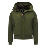 Gentile Bellini Winterjassen Kort Dames met Capuchon - 8815 - Groen
