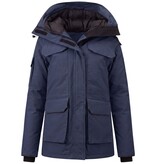 MATOGLA Dames Winterjassen Halflang Gewatteerd - 7603 - Blauw