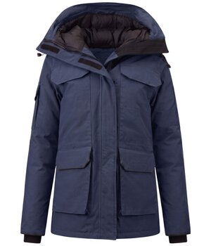 MATOGLA Dames Winterjassen Halflang Gewatteerd - 7603 - Blauw