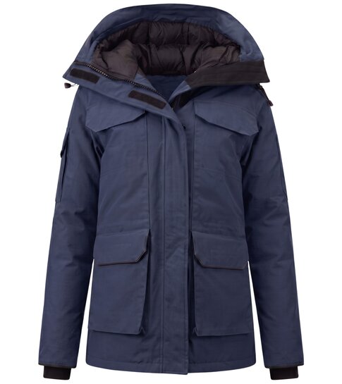 MATOGLA Dames Winterjassen Halflang Gewatteerd - 7603 - Blauw