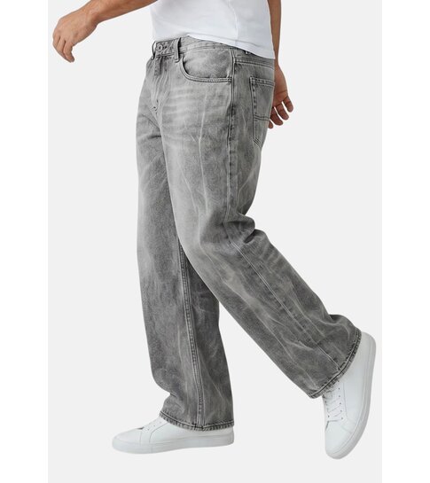 TRUE RISE Baggy Jeans Heren - Oversized Jeans  - Spijkerbroek Heren Volwassenen - YX3606 - Grijs