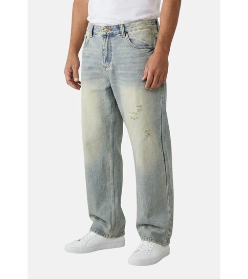 TRUE RISE Baggy Jeans Heren - Oversized Jeans  - Spijkerbroek Heren Volwassenen -XSF78523- Blauw