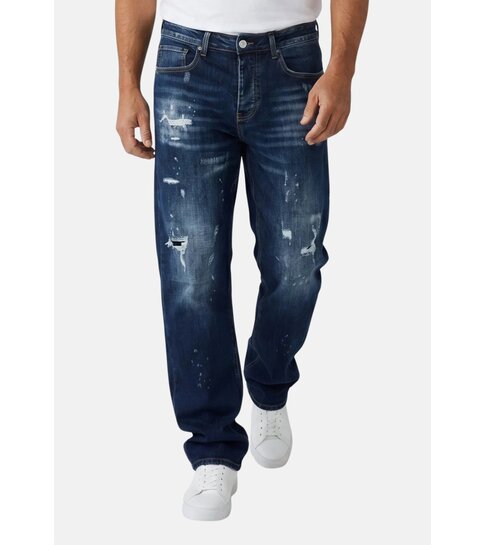 TRUE RISE Baggy Jeans Heren - Oversized Jeans  - Spijkerbroek Heren Volwassenen -JC8138B- Blauw
