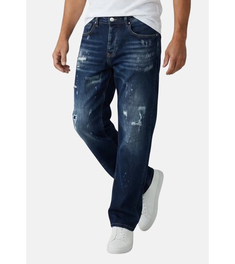 TRUE RISE Baggy Jeans Heren - Oversized Jeans  - Spijkerbroek Heren Volwassenen -JC8138B- Blauw
