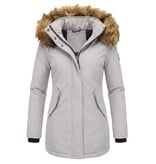 MATOGLA Dames Winterjas met Imitatie Bontkraag - Slim Fit - Beige