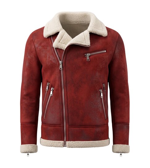TONY BACKER Imitatie Bontjas - Lammy Coat - Rood