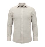 Gentile Bellini Oxford Effen Blouse  Heren - Slim Fit Stretch - Beige