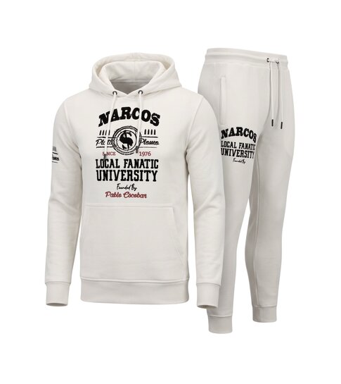 LF Amsterdam Exclusieve Heren Joggingspak - Narcos University - Wit