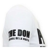 Local Fanatic T shirt Heren met Print - Padrino Corleone -GS689- Wit