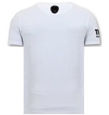 Local Fanatic T shirt Heren met Print - Padrino Corleone -GS689- Wit