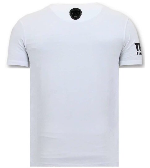 Local Fanatic T shirt Heren met Print - Padrino Corleone -GS689- Wit