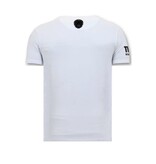 Local Fanatic T shirt Heren met Print - Padrino Corleone -GS689- Wit