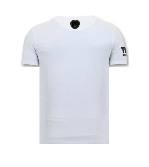 Local Fanatic T shirt Heren met Print - Padrino Corleone -GS689- Wit