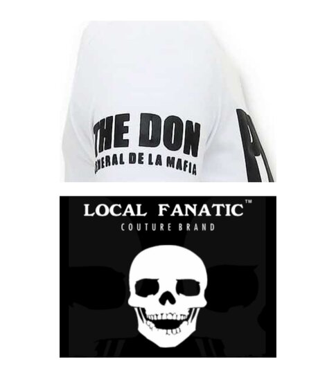 Local Fanatic T shirt Heren met Print - Padrino Corleone -GS689- Wit