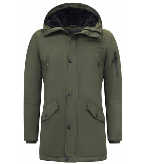 Enos Heren Winterjas Parka met Capuchon - 7105 - Groen