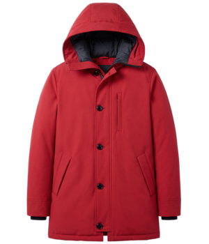 Local Fanatic Heren Winterjassen Volwassen - Parka Heren Met Faux Bontkraag  -GS17001- Rood