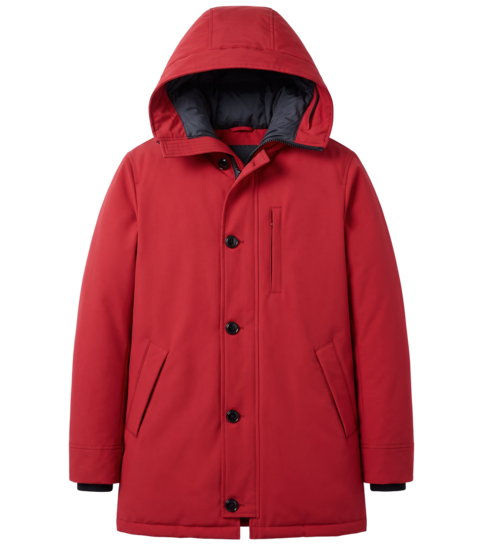 Enos Heren Winterjassen Volwassen - Parka Heren Met Faux Bontkraag  -GS17001- Rood