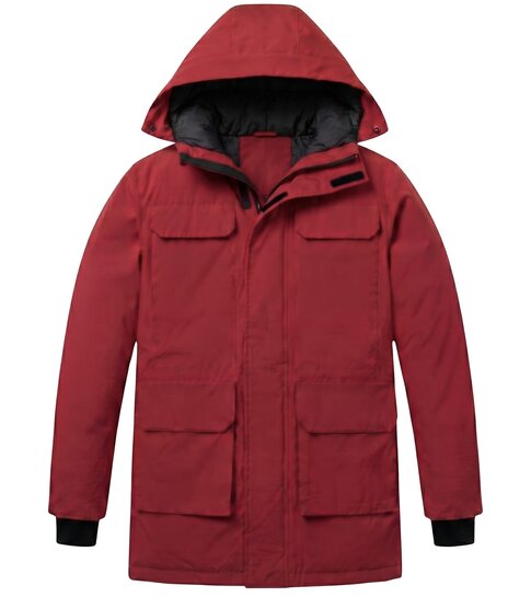 Local Fanatic Lange jas Heren - Heren Winterjassen - LF7169 - Rood