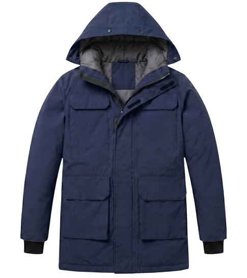 Local Fanatic Lange jas Heren - Heren Winterjassen - LF7169 - Blauw