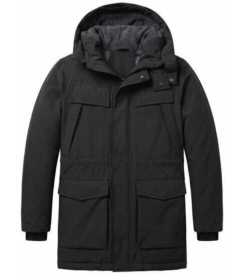 Local Fanatic Parka Heren - Heren Winterjassen Volwassen - LF891 - Zwart