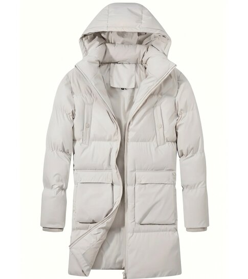 Local Fanatic Lange Puffer Jas Heren - Heren Jas Winter - LF3361 - Beige