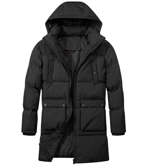 Local Fanatic Lange Puffer Jas Heren - Heren Jas Winter - LF3361 - Zwart