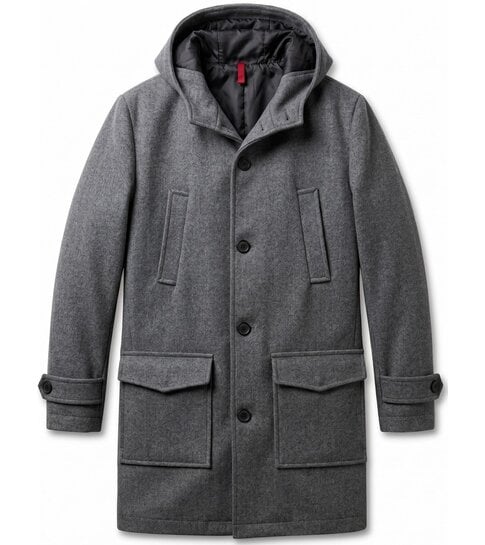 Local Fanatic Trenchcoat Heren - Parka Heren Winterjas - LF8931 - Grijs