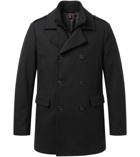 Local Fanatic Overcoat Heren - Heren Mantel Halflang  - LF805 - Zwart