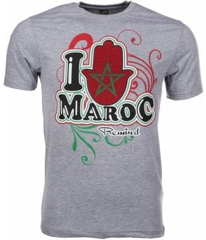 Local Fanatic T-shirt I Love Maroc - Grijs