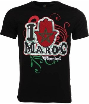 Local Fanatic T-shirt I Love Maroc - Zwart