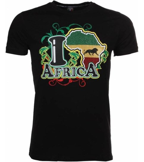Local Fanatic T-shirt I Love Africa - Zwart