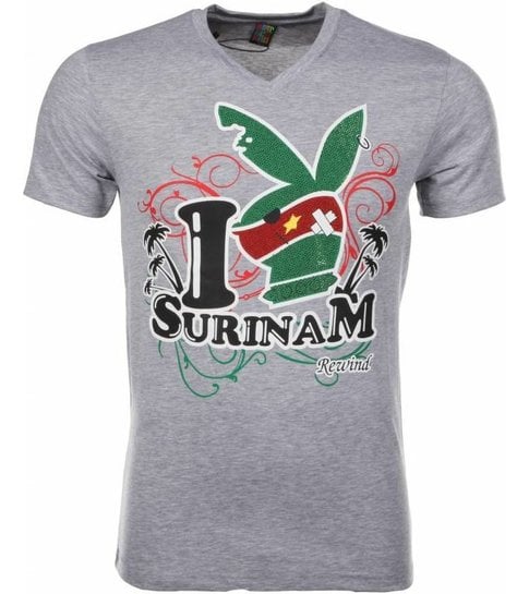 Local Fanatic T-shirt - I Love Suriname - Grijs