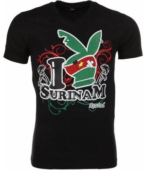 Local Fanatic T-shirt - I Love Suriname - Zwart