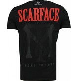 Local Fanatic Scarface Boss - Rhinestone T-shirt - Zwart