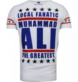 Local Fanatic Muhammad Ali - Rhinestone T-shirt - Wit