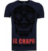 Local Fanatic El Chapo - Flockprint T-shirt - Navy