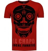 Local Fanatic El Chapo - Flockprint T-shirt - Bordeaux