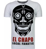 Local Fanatic El Chapo - Flockprint T-shirt - Wit