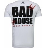 Local Fanatic Bad Mouse - Rhinestone T-shirt - Wit